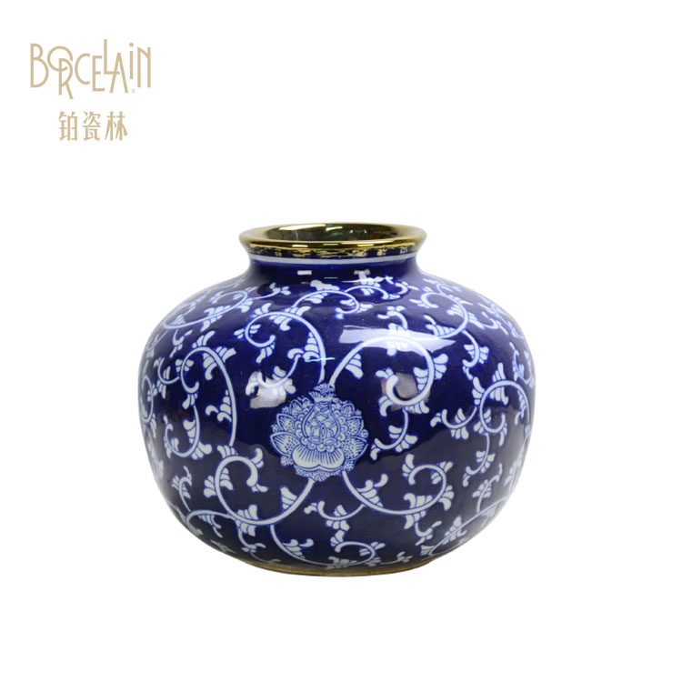 Antique luxury wholesale blue and white decorative ceramic ginger jars