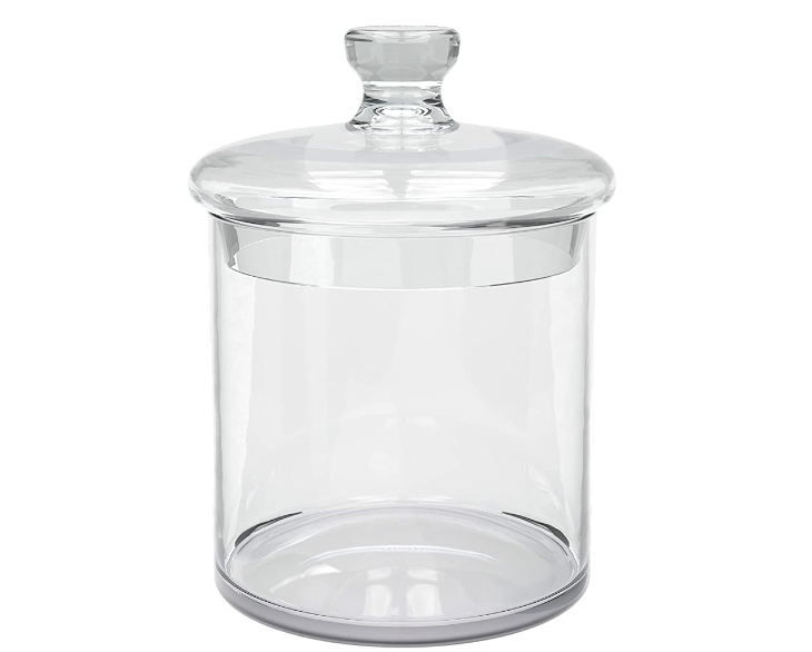 Apothecary Jars, Quality Glass Make, Bathroom Canisters, Set of 2, 34oz