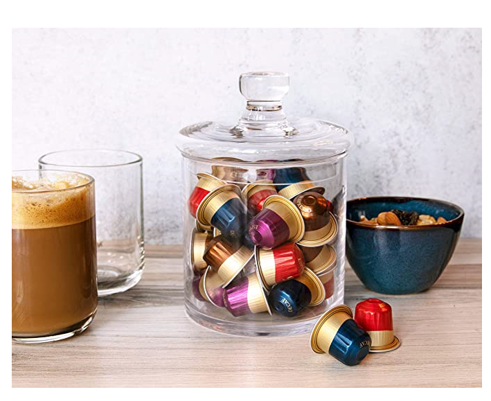 Apothecary Jars, Quality Glass Make, Bathroom Canisters, Set of 2, 34oz