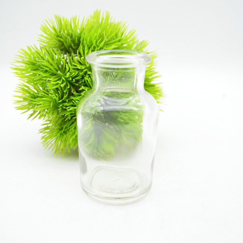 Apothecary jar 125ml clear glass bottle with cork