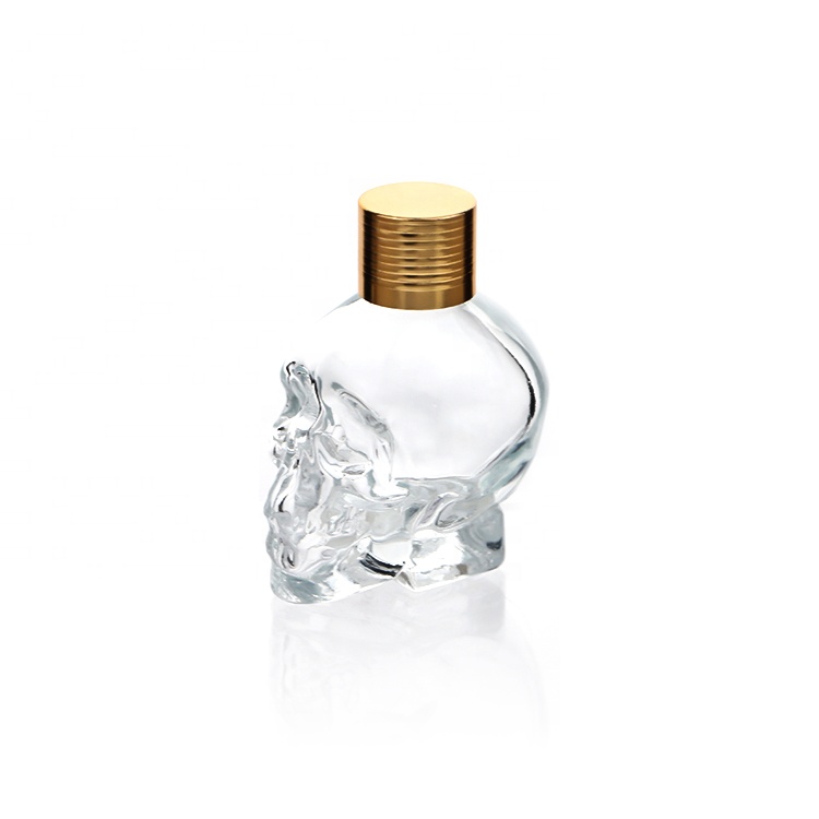 Arabic Refillable Spray Skull Shape Empty Glass Oil Perfume Bottles 30ml