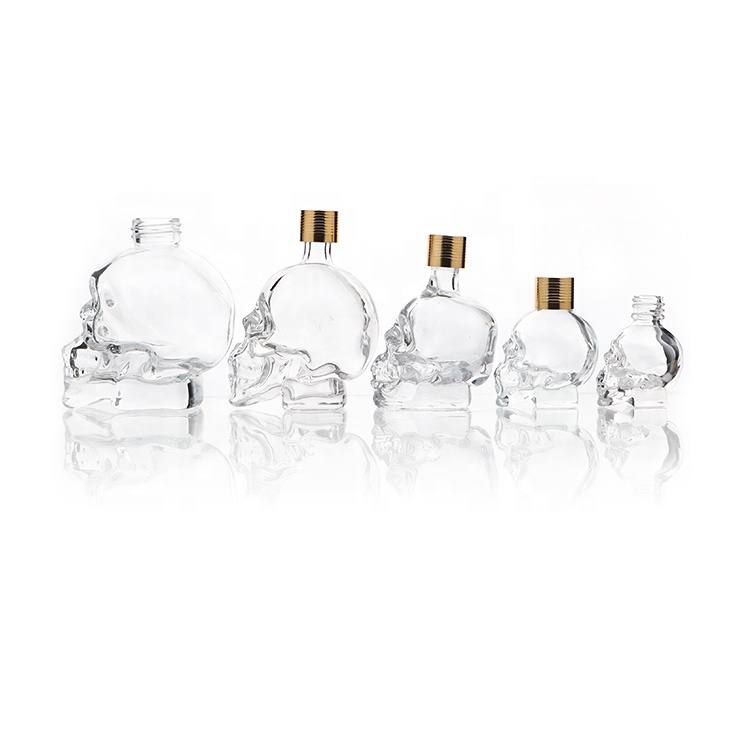 Arabic Refillable Spray Skull Shape Empty Glass Oil Perfume Bottles 30ml