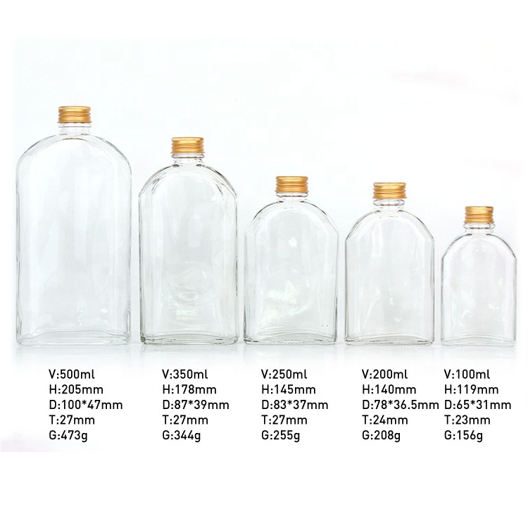 Arched glass cold brew bottle 500ml with colorful metal lid