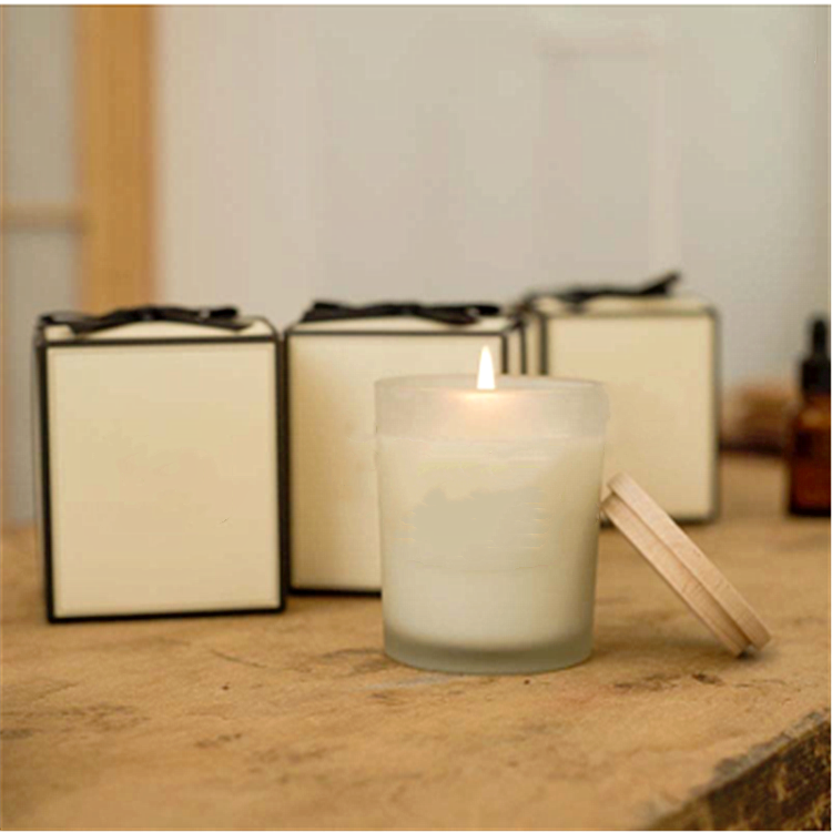 Aromatherapy Empty Glass Candle Jars with Wooden Tins Glass Holders Containers for Candle Wax 150ml