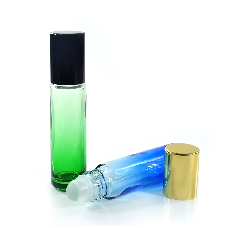 Aromatherapy Refillable Essential Oil 10ml Gradient blue green glass Roller Bottles