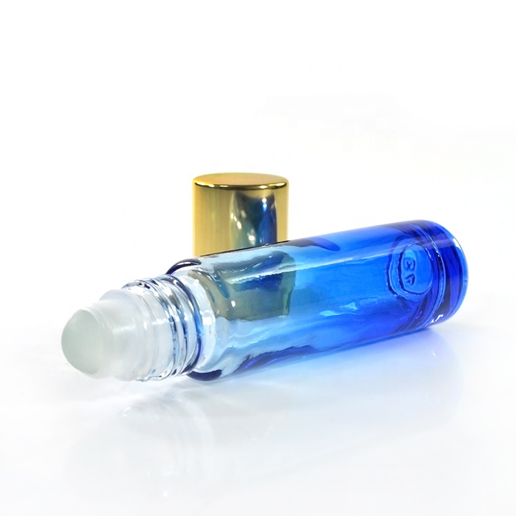 Aromatherapy Refillable Essential Oil 10ml Gradient blue green glass Roller Bottles