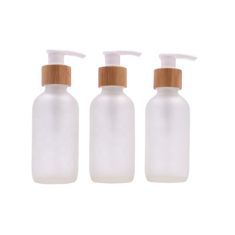 Aromatherapy boston Round 30ml 60ml 120ml frosted white black Glass dropper bottle with screw spray cap