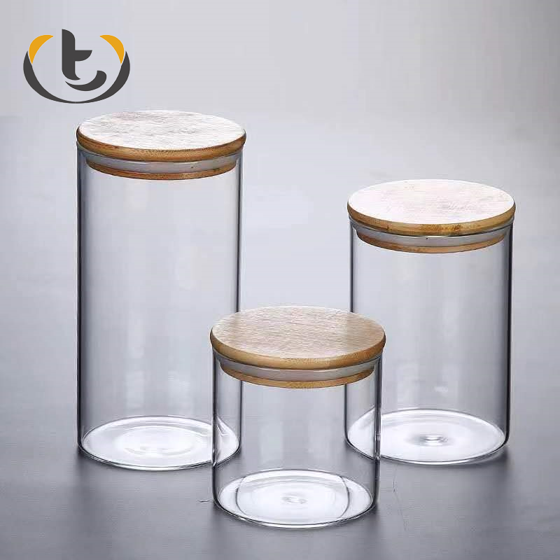 Assured products glass tea jar unique with lid 1kg glass jar
