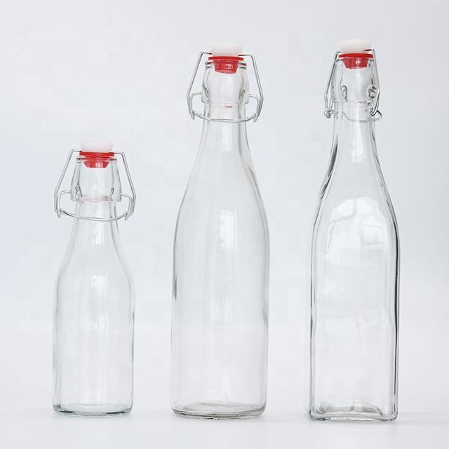 At any time to sell 500ml drink bottle /beer /milk storage bottle glass swing top bottles wholesale