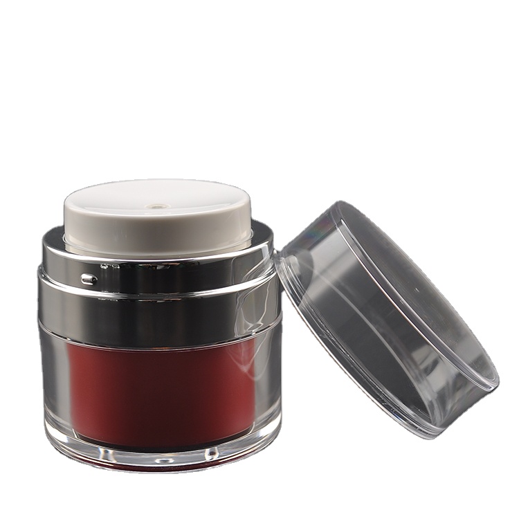 Attractive Acrylic High Quality Cosmetic Airless Pump Face Cream Packaging Jar 50g 30g 15g