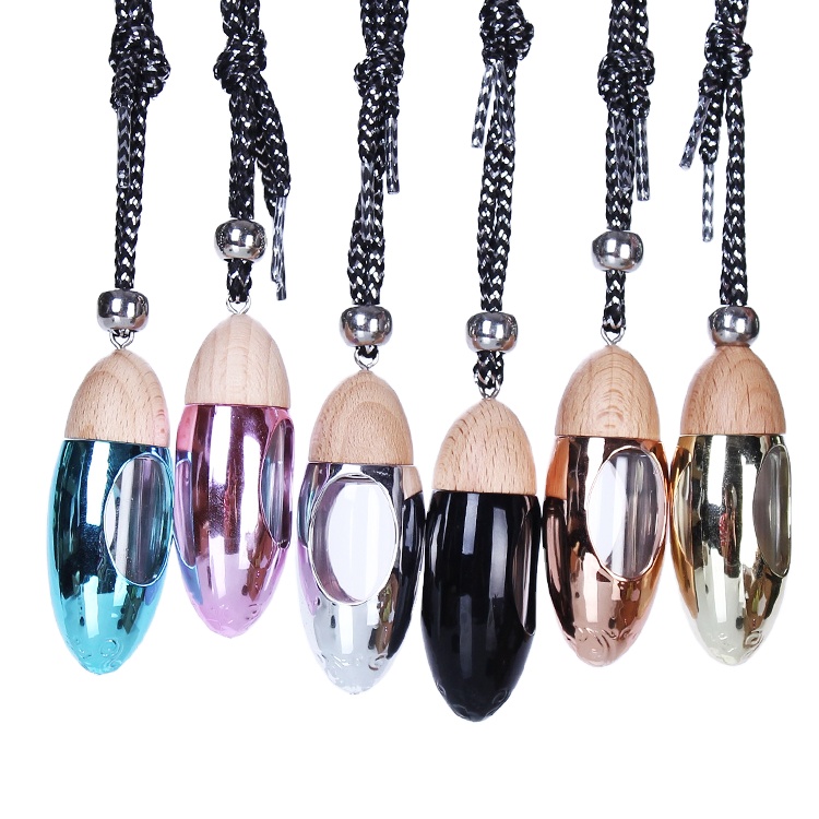 Australia Hot sell Bullet Shape 10ml air freshener car perfume glass bottle with wooden lid