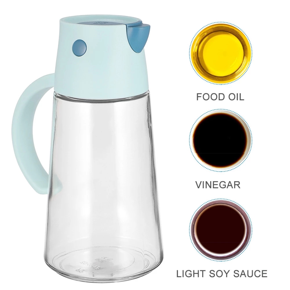 Auto Flip vinegar bottles glass condiment bottles with Non-Slip Handle for Kitchen Cooking