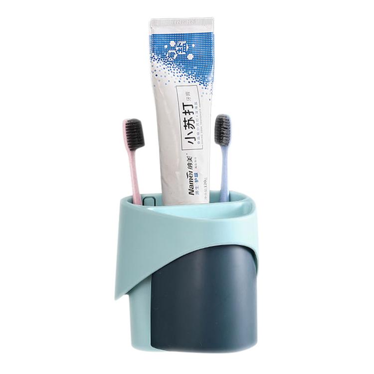 Automatic toothpaste squeezing device set free punching wall hanging cup toothbrush rack bathroom products