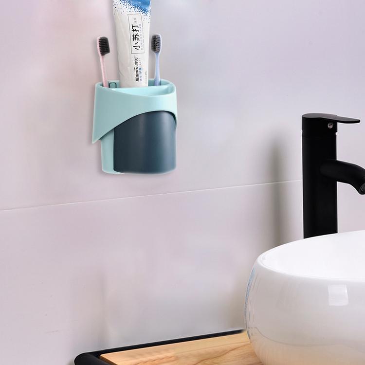 Automatic toothpaste squeezing device set free punching wall hanging cup toothbrush rack bathroom products