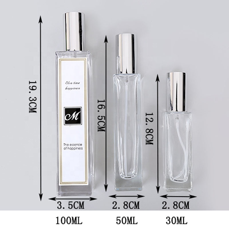 Avertan 10ml 15ml 20ml 30ml 50ml 100ml 200ml rectangle high quality glass perfume bottle