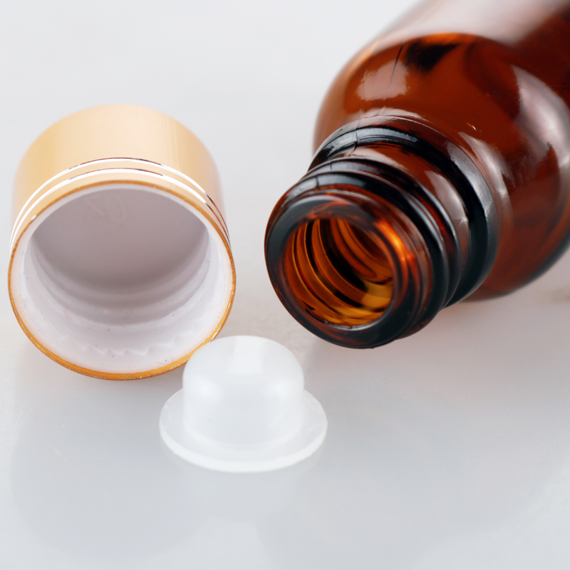 Avertan 10ml 15ml30ml 50ml 100l Amber Essential Oil bottle with sealing cover apothecary jar with metal cap