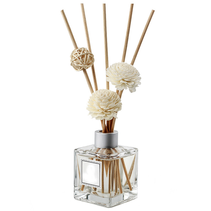 Avertan 50ml 100ml 200ml square  glass bottle aromatherapy aroma reed diffuser bottle