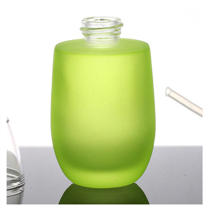 Avertan Packaging green glass cosmetic jar set empty cream jar Cosmetics essential oil glass bottle