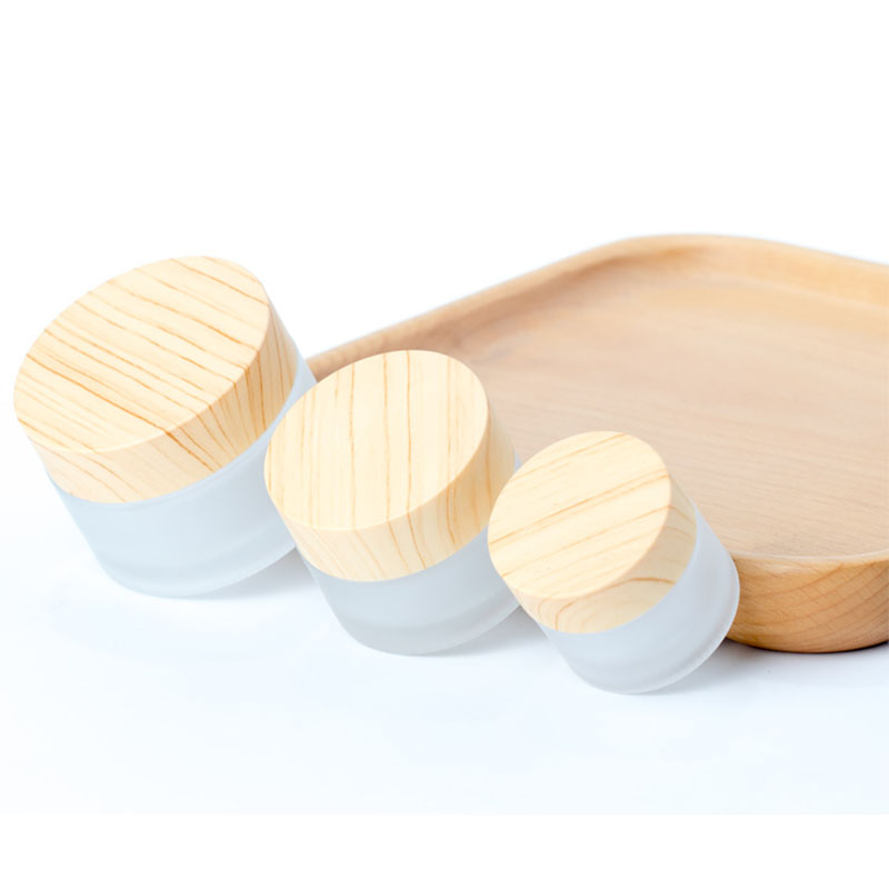 Avertan Wholesale 30ml 50ml 100ml skin milk Wooden cap Matte cream bottle Frosted glass bottle