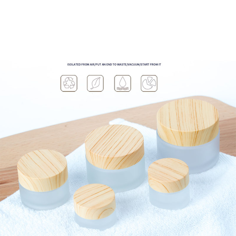 Avertan Wholesale 30ml 50ml 100ml skin milk Wooden cap Matte cream bottle Frosted glass bottle