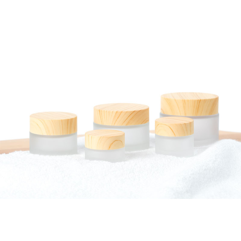 Avertan Wholesale 30ml 50ml 100ml skin milk Wooden cap Matte cream bottle Frosted glass bottle