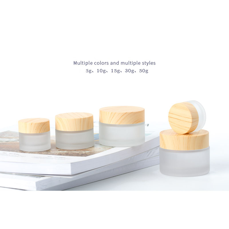 Avertan Wholesale 30ml 50ml 100ml skin milk Wooden cap Matte cream bottle Frosted glass bottle