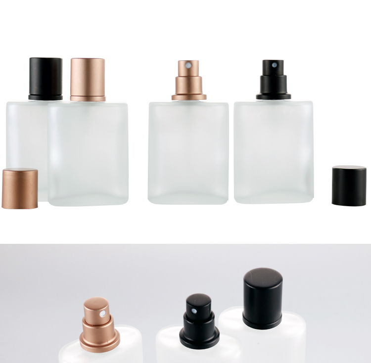 Avertan Xuzhou Hot sale 30ml 50ml100ml Empty Atomizer Bottle 50ml clear frosted perfume glass spray bottle New refillable flat