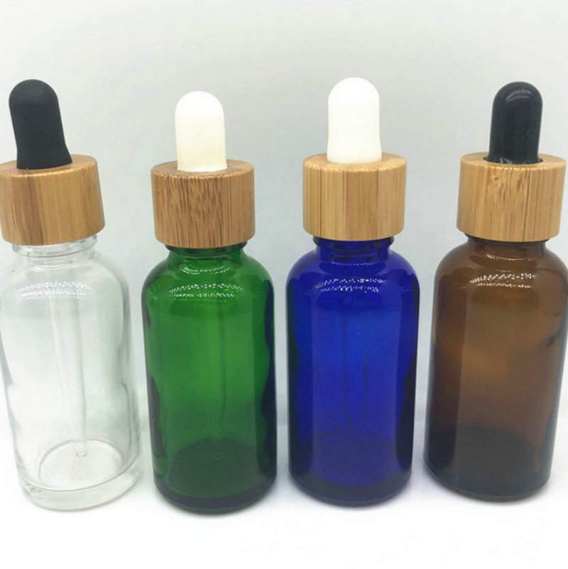 Avertan wholesale 5ml 10ml 15ml 20ml 30ml 50ml 100ml cosmetic packaging essential oil gold glass bamboo dropper bottle