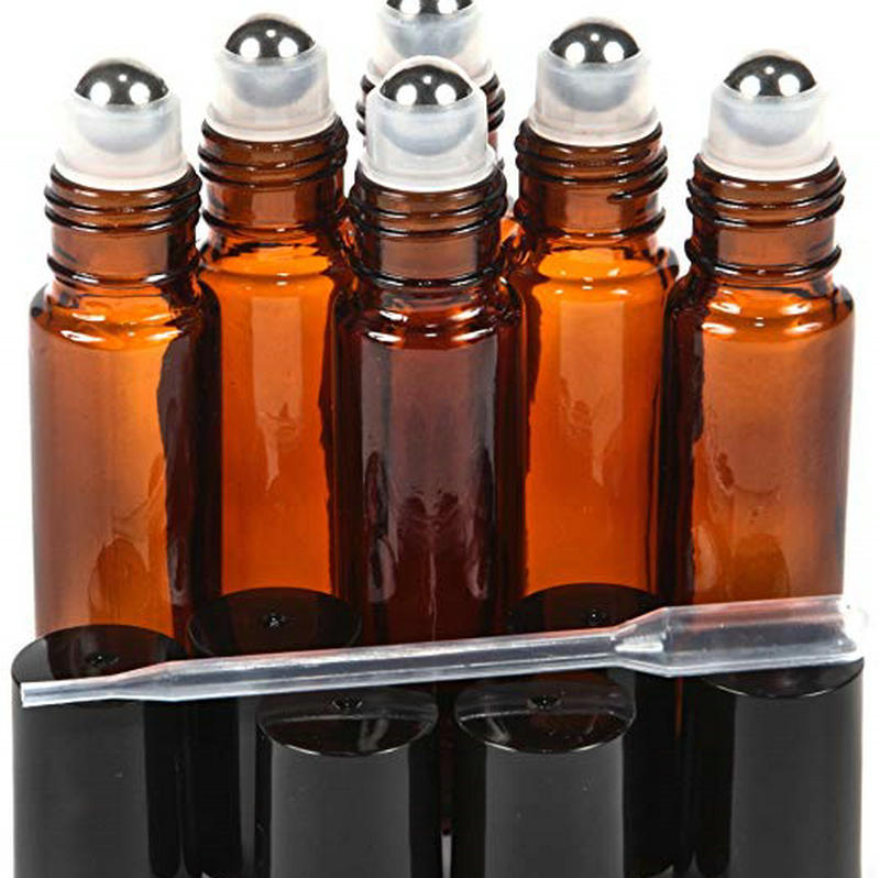 Avertan xuzhou 10ml 15ml 30ml plastic Stainless steel roller ball blue clear amber glass perfume roll on bottle
