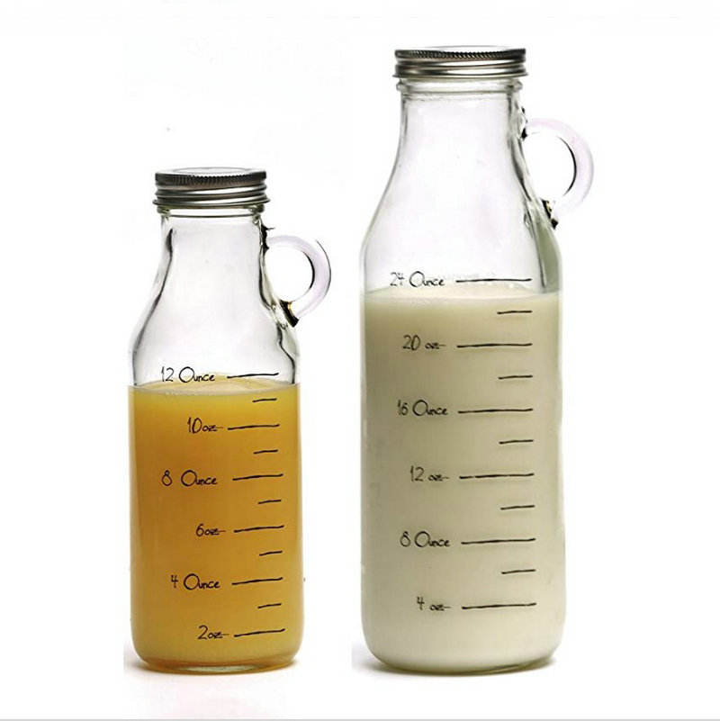 Avertan xuzhou milk tea glass bottle 150ml 250ml 12oz 16oz for beverage juice screw metal cap