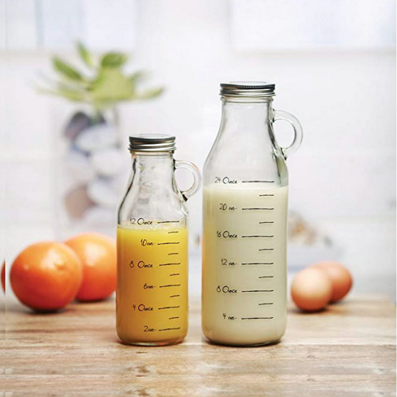 Avertan xuzhou milk tea glass bottle 150ml 250ml 12oz 16oz for beverage juice screw metal cap
