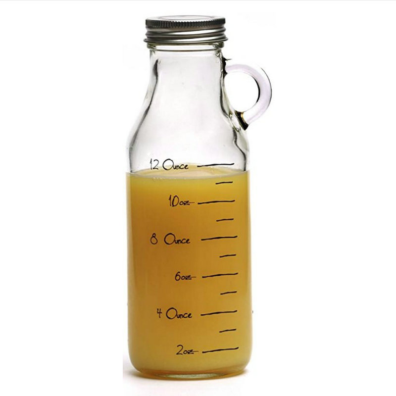 Avertan xuzhou milk tea glass bottle 150ml 250ml 12oz 16oz for beverage juice screw metal cap