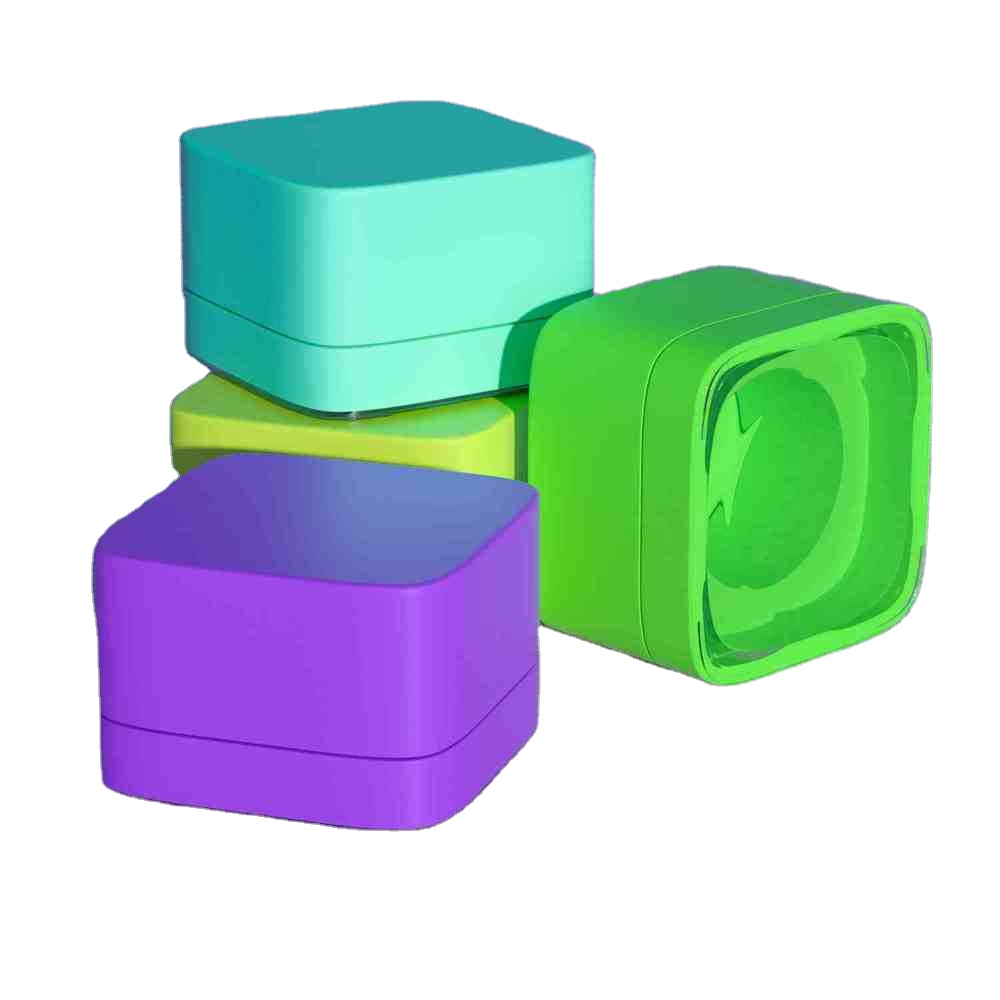 B Child Proof Lid 5mL Square Premium Glass Concentrate Jar Child Safe - Opaque or Clear