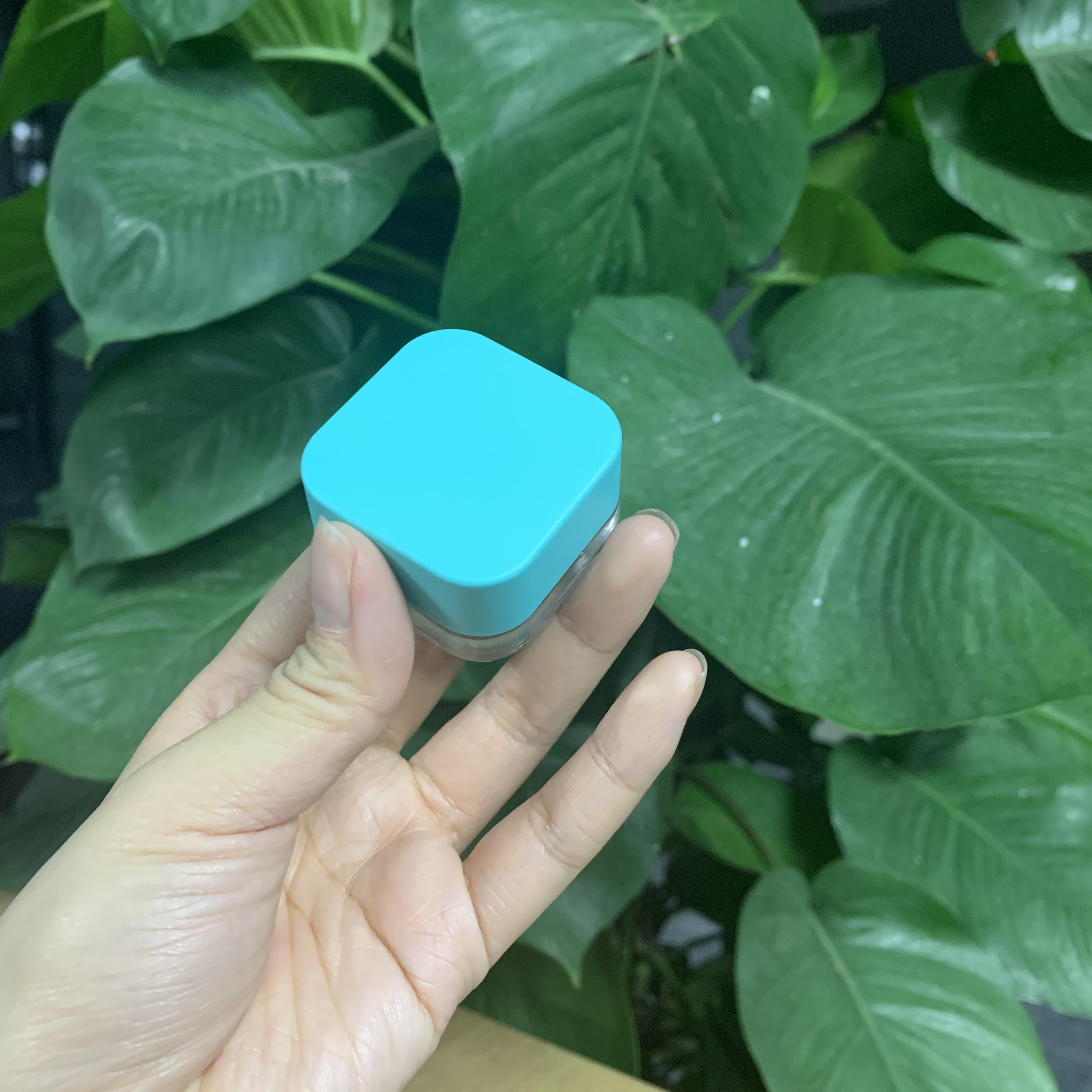 B Child Proof Lid 5mL Square Premium Glass Concentrate Jar Child Safe - Opaque or Clear