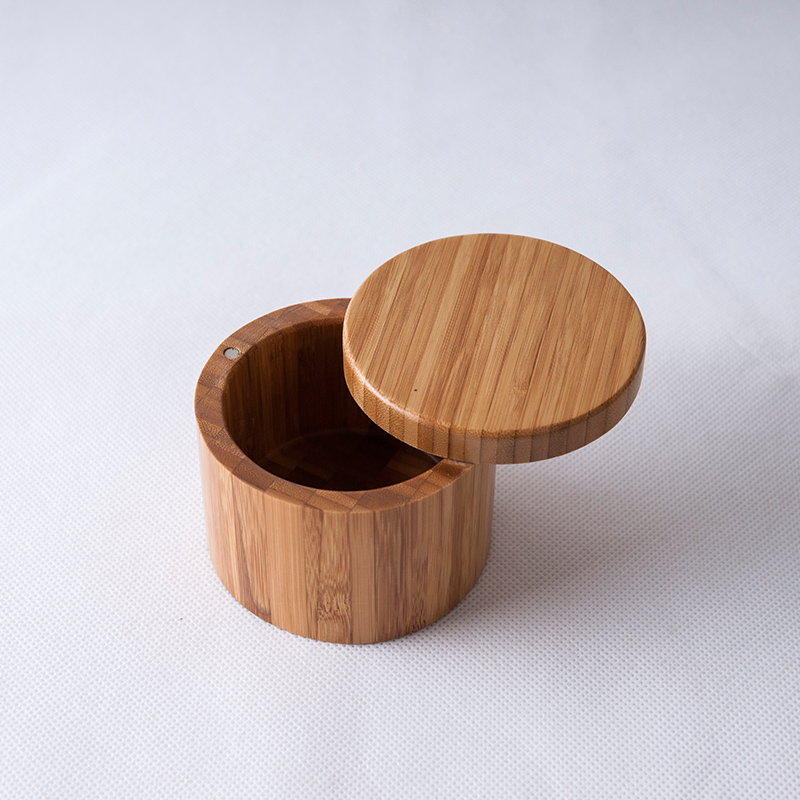 BAMBKIN bamboo storage canister jar with bamboo magntic lid salt box spice pipe box