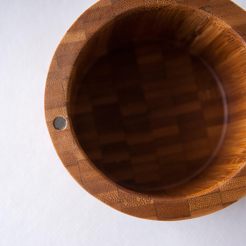 BAMBKIN bamboo storage canister jar with bamboo magntic lid salt box spice pipe box