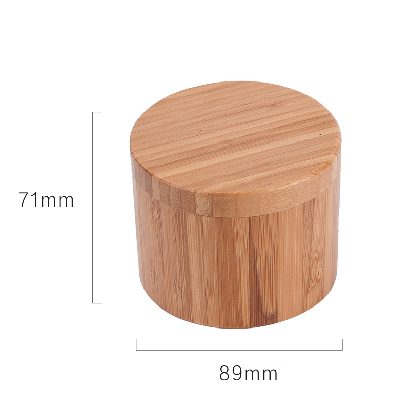 BAMBKIN bamboo storage canister jar with bamboo magntic lid salt box spice pipe box
