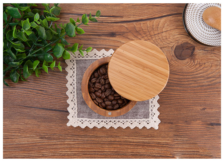 BAMBKIN condiment jar natural jam jar bamboo storage box