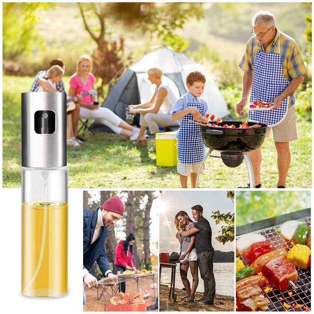 BBQ Baking Roasting Frying Oil Vinegar Dispenser Bottle with Measurements Oil Spray Glass Bottles