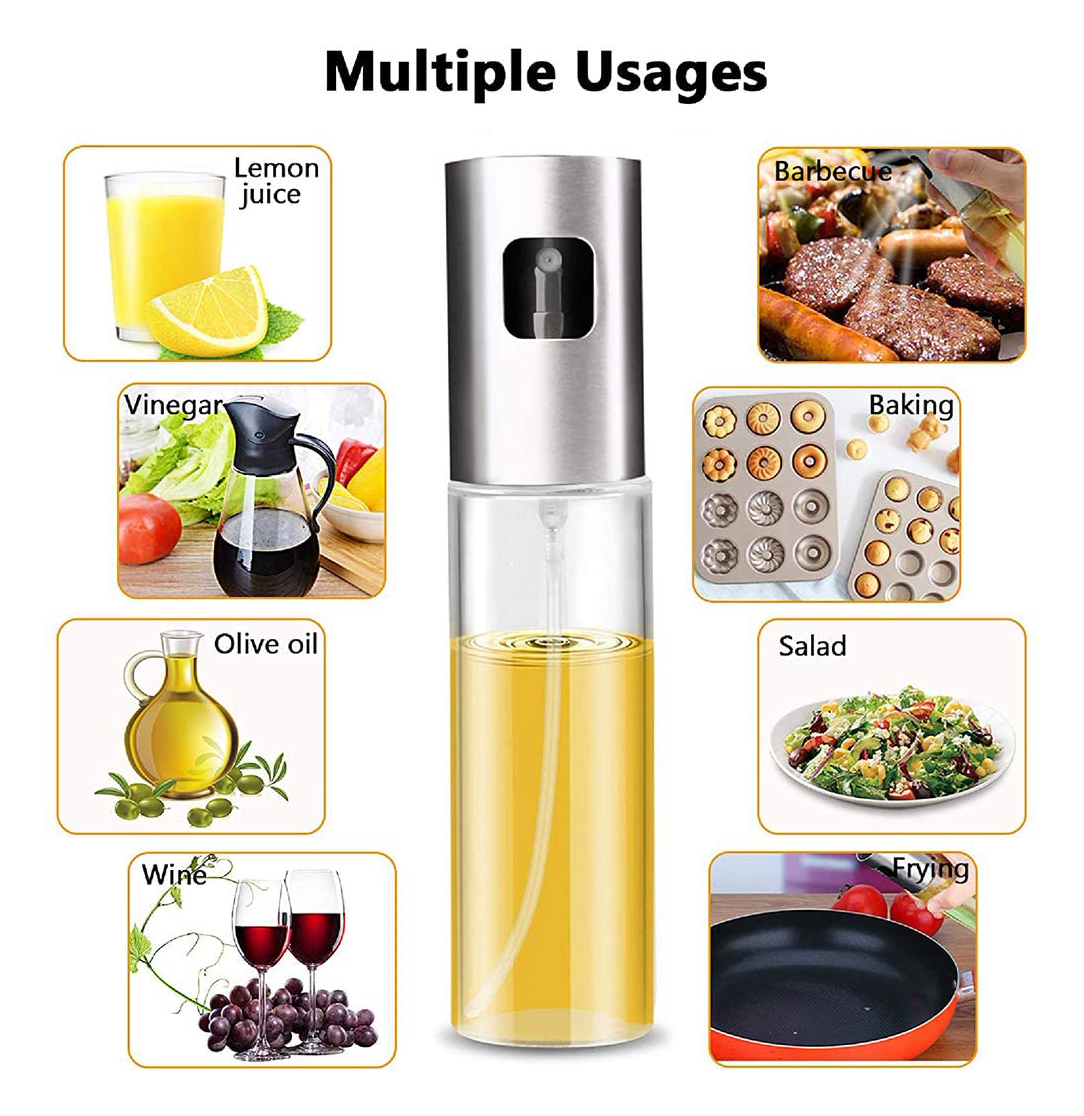 BBQ Baking Roasting Frying Oil Vinegar Dispenser Bottle with Measurements Oil Spray Glass Bottles