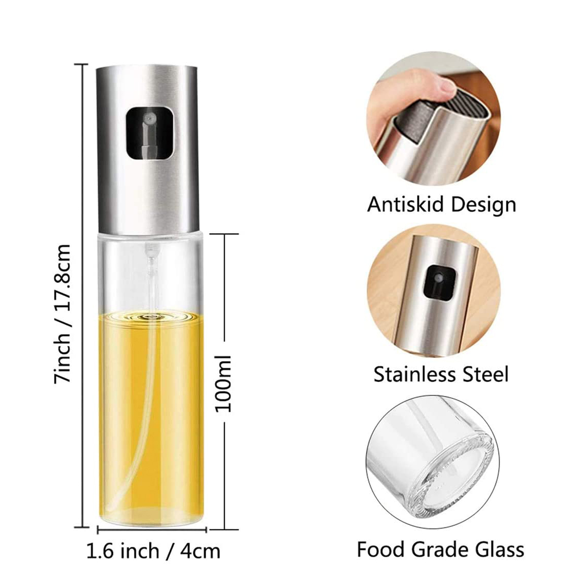 BBQ Baking Roasting Frying Oil Vinegar Dispenser Bottle with Measurements Oil Spray Glass Bottles
