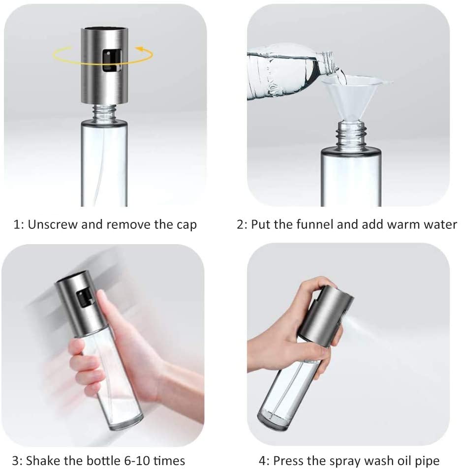 BBQ Baking Roasting Frying Oil Vinegar Dispenser Bottle with Measurements Oil Spray Glass Bottles