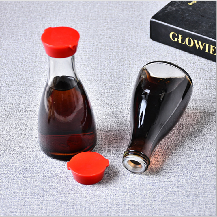 BBQ small 5oz 150ml sesame oil olive oil vinegar soy sauce glass bottle with plastic cap