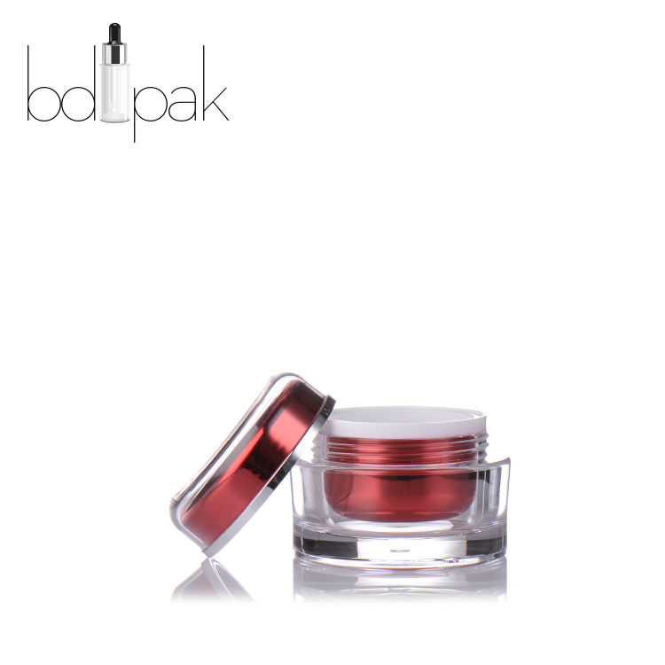 BDPAK 15ml 30ml 50ml 100ml Round acrylic Cream Jar US Direct Mail Cosmetics Packaging Containers