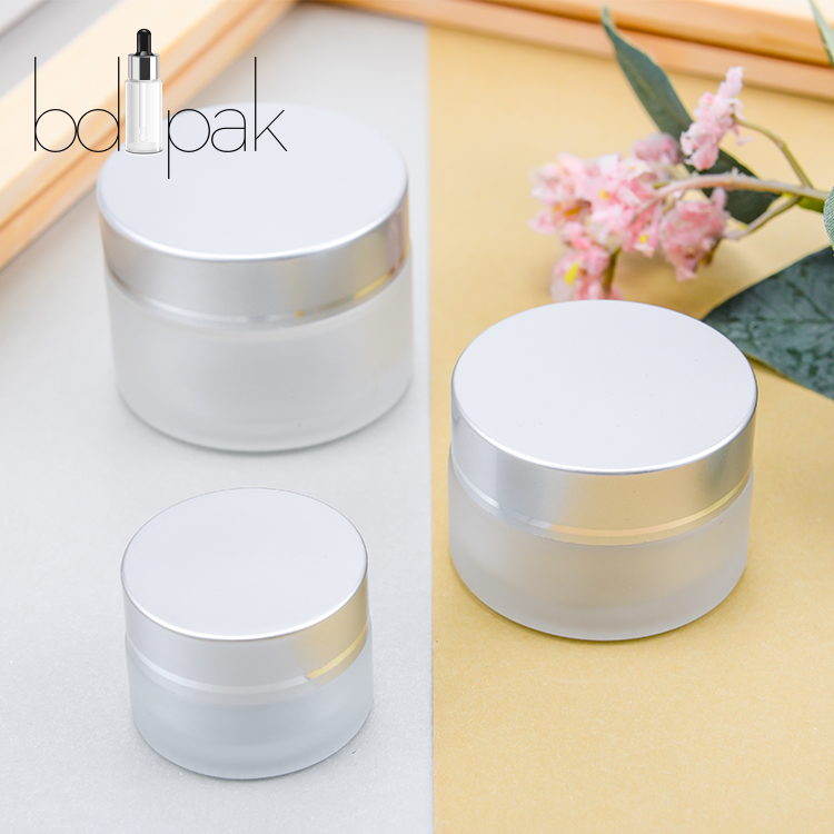 BDPAK Chinese Supplier 15ml 30ml 50ml Custom Amber Cosmetic Face Glass Cream Jar