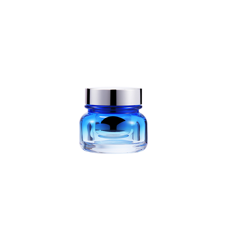 BDPAK Cosmetic Packaging For Skin 15ml 50ml Blue PP Classical Jar With Silver Chromed Cap