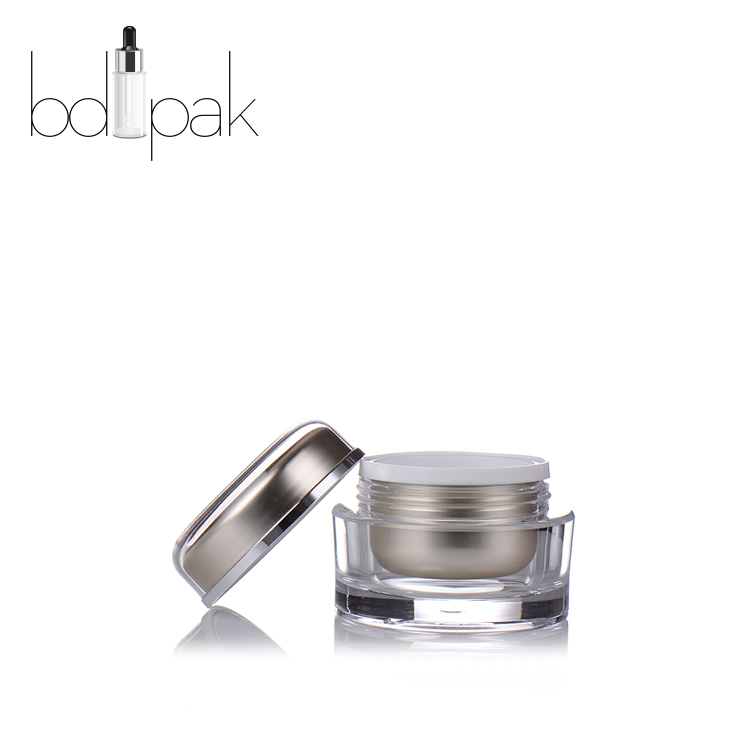 BDPAK Custom Size Round Beautiful Luxury Empty Plastic Cosmetic Facial Cream Jar