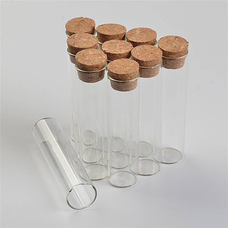 BDPAK Factory Price Wedding Party Supplies 25ml 30ml 50ml 60m100ml Cork Stoppers Tube Clear Glass Bottles