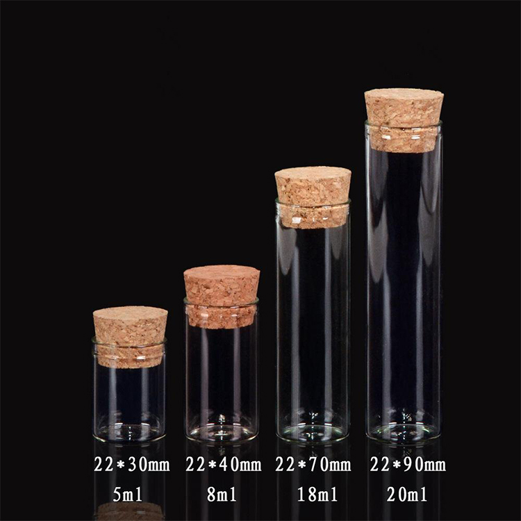 BDPAK Factory Price Wedding Party Supplies 25ml 30ml 50ml 60m100ml Cork Stoppers Tube Clear Glass Bottles