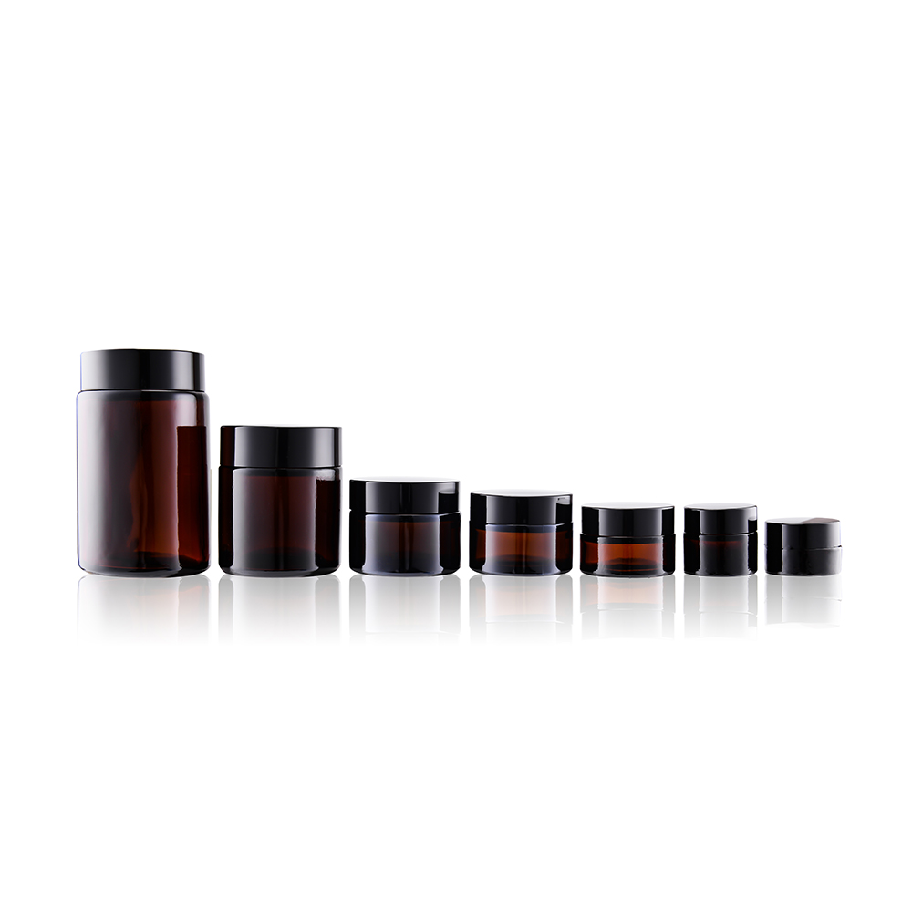 BDPAK Glass Jar Amber Empty 5ml 10ml 15ml 20ml 30ml 50ml Plastic Eye Cream Cosmetic Wholesale with Screw Cap